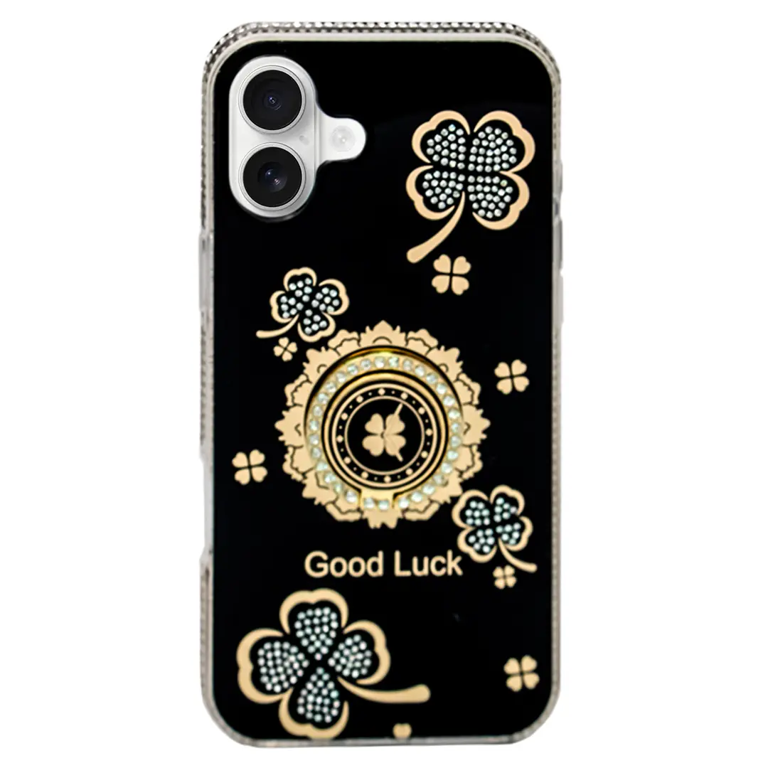 iPhone 16 Bling Diamond Lucky Case Black